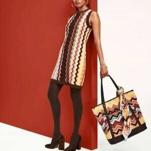 NWT Missoni for Target Zig Zag Chevron Sweater Dress | Brown | SZ M